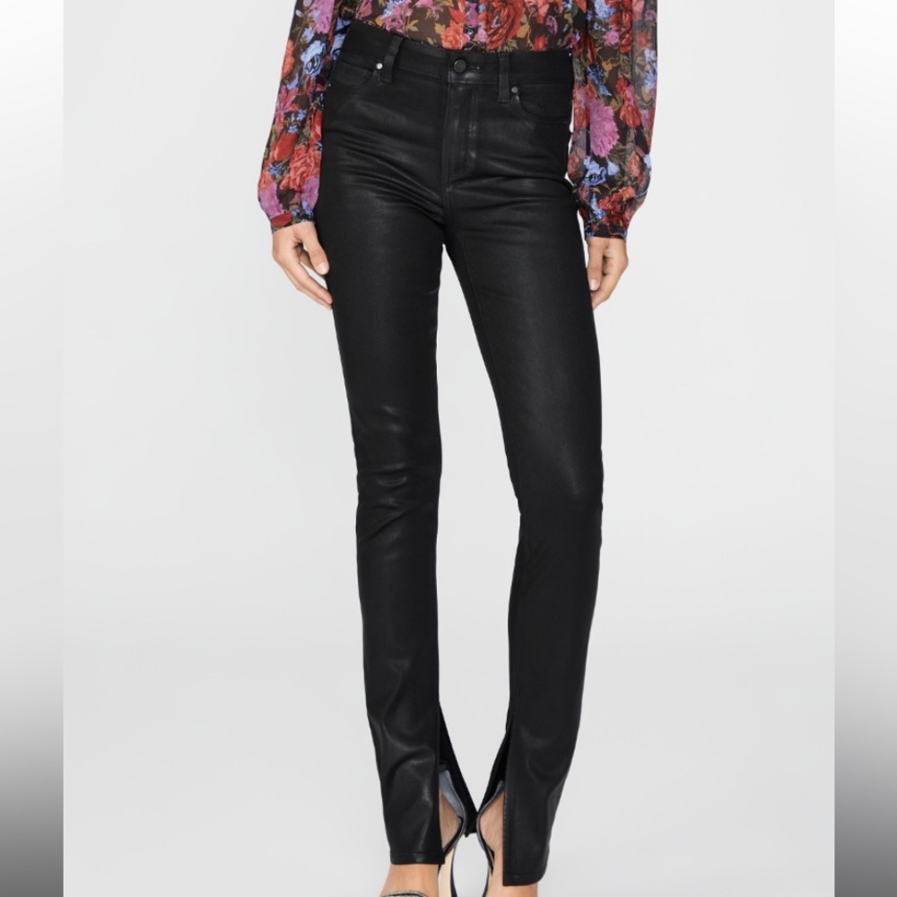 Paige faux leather coated jeans
